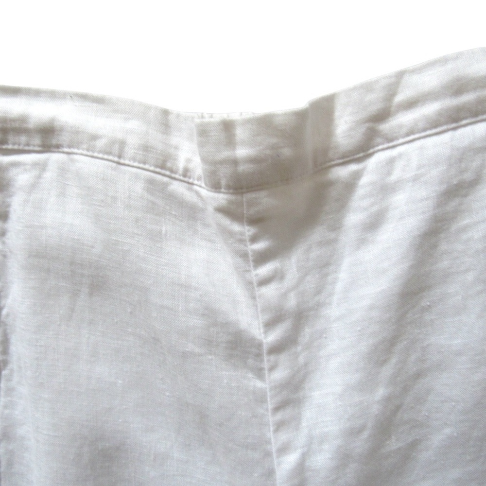Elan White Linen Trouser Pants Large Button Wide Leg Minimalist Beach Boho - Picture 9 of 12